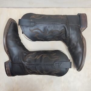 Cody James Dark Brown Leather Western Boots Cowboy Kids BBSC1904